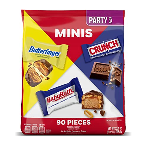 Butterfinger, CRUNCH & Baby Ruth Assorted Minis, 90 Pack