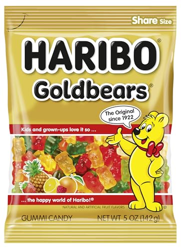 HARIBO Goldbears Gummi Candy, 5 oz (12 Pack)