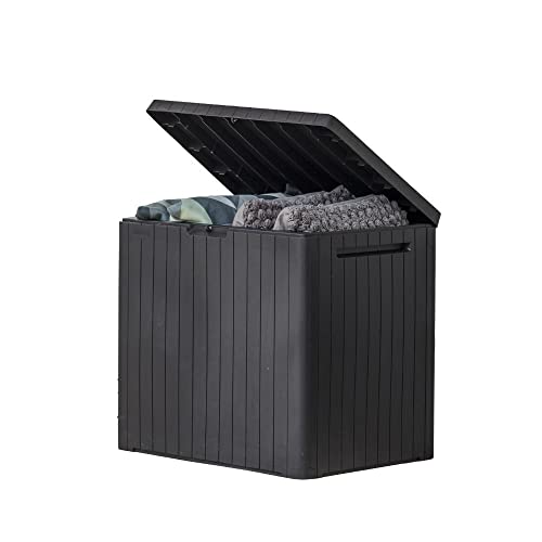 Keter 30 Gallon Resin Outdoor Storage Box, Dark Grey