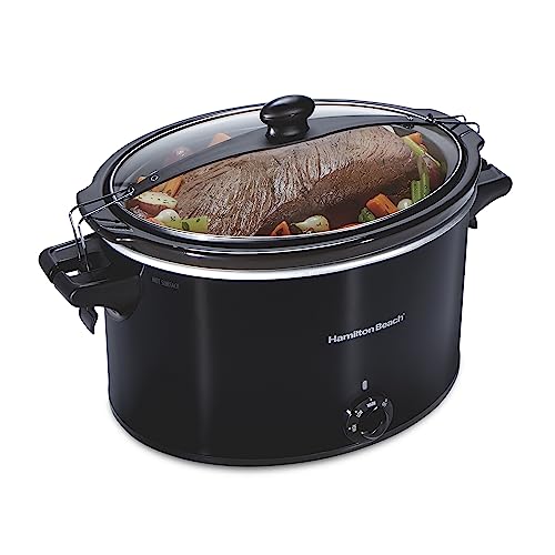 Hamilton Beach 10 Quart Portable Slow Cooker, Dishwasher Safe, Black
