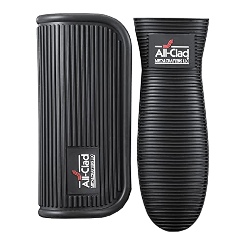All-Clad 2-Piece Heat Resistant Silicone Grip Set – Black/Grey