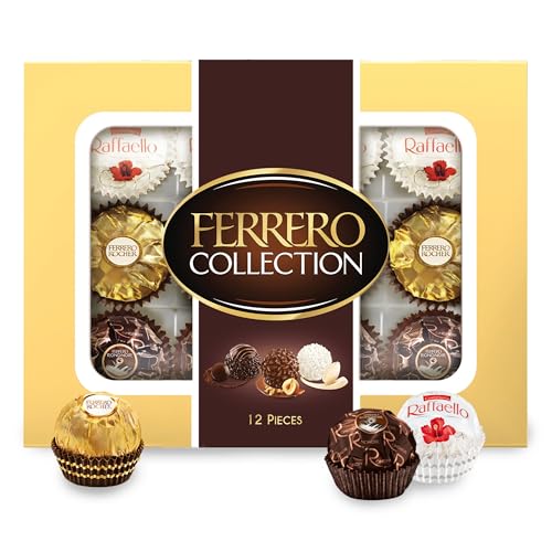 Ferrero Rocher Assorted Gourmet Chocolate Gift Box, 12 Count