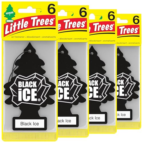 LITTLE TREES Black Ice Car Air Fresheners, 24 Pack