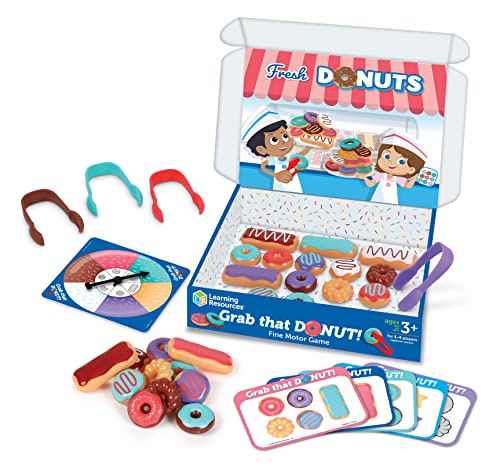 Grab That Donut! Fine Motor Game, Ages 3+ (39 Pieces)