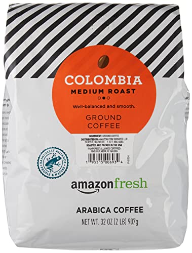 Amazon Fresh Colombia Medium Roast Coffee, 32 Oz