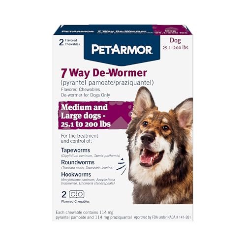 PetArmor De-Wormer for Large Dogs, 2 Chewables