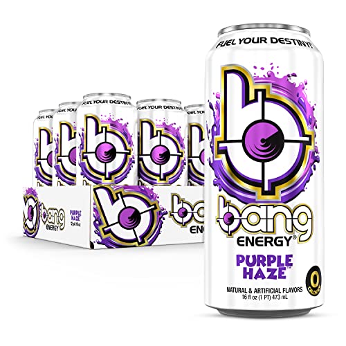 Bang Energy Purple Haze, Sugar-Free Drink, 16oz (12 Pack)