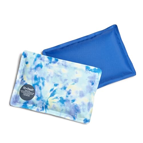 Fit & Fresh Reusable Ice Packs, 2 Pack, Aqua Tie Dye