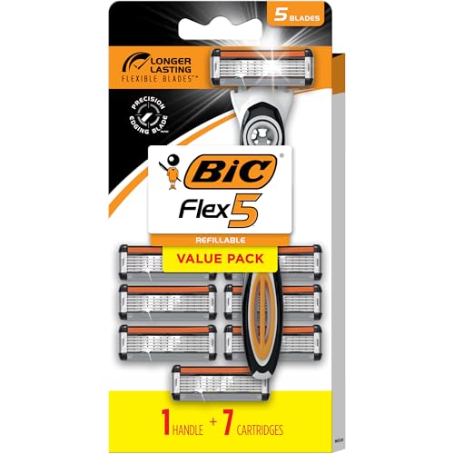 BIC Flex 5 Men’s Razor Kit, 8 Piece Set