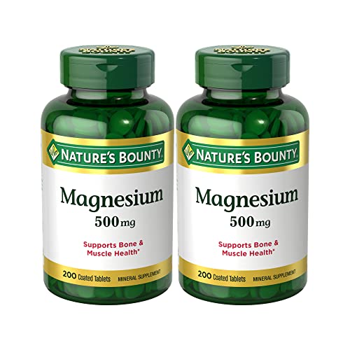 Nature’s Bounty Magnesium 500mg, Bone & Muscle Health, 400 Tablets