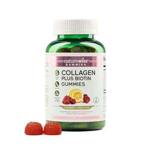 NatureWise Collagen Gummies – Type 1 & 3 Peptides, 60 Ct