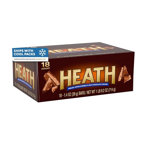 HEATH Toffee Candy Bars, 1.4 oz, Pack of 18