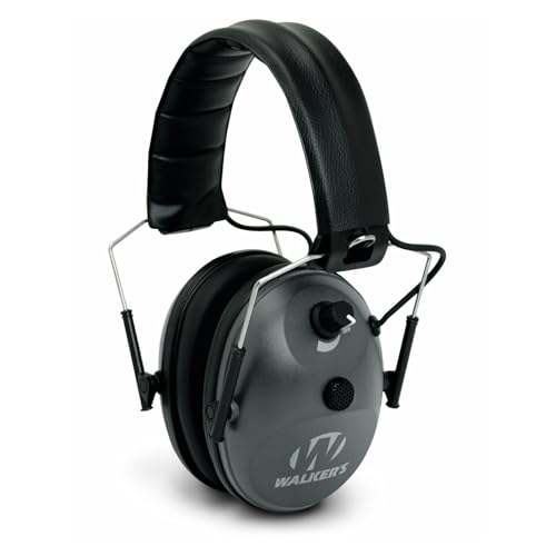 WALKER’S Compact Folding Electronic Hearing Protection Muffs with Batteries