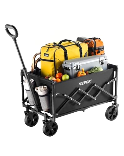 VEVOR Collapsible Wagon, 225lbs Capacity for Shopping & Camping