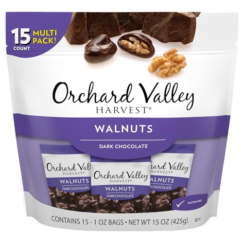 Orchard Valley Dark Chocolate Walnuts, 1oz (Pack of 15), Gluten-Free