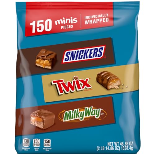 SNICKERS, TWIX & MILKY WAY Minis Variety Pack, 150 Ct