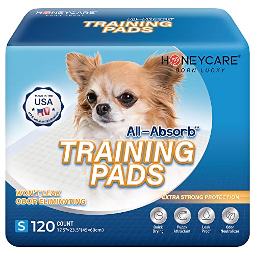 Honey Care Dog Training Pads, 120 Count, Ultra Absorbent, Leak-Proof