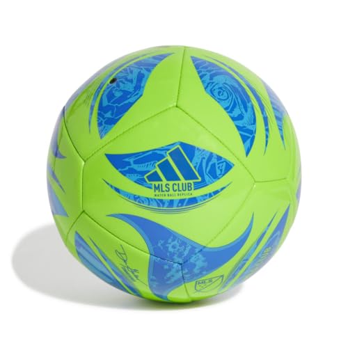 adidas MLS Soccer Ball, Green/Blue, Size 5