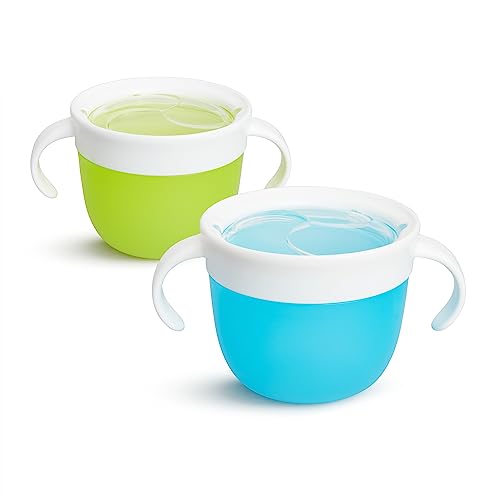 Munchkin Snack Catcher Toddler Cups, 2-Pack, Blue/Green