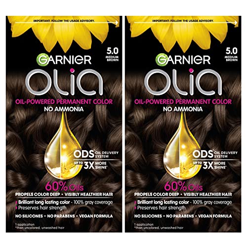 Garnier Olia Ammonia-Free Hair Dye, Medium Brown, 2 Count