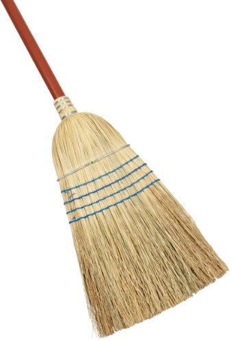 Rubbermaid Heavy-Duty Corn Broom, Indoor/Outdoor, Red Handle