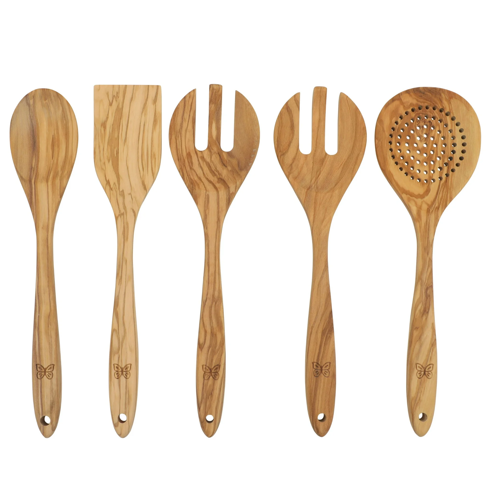 5-Piece The Pioneer Woman Olivewood Kitchen Cooking Utensil Tool Set
