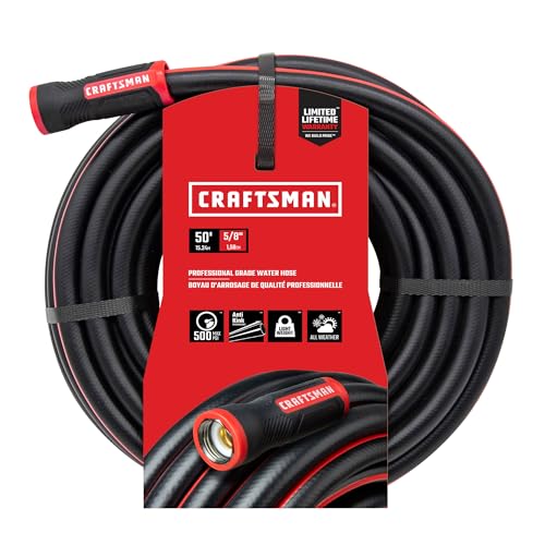 Craftsman Pro Black Garden Hose, 50 Ft x 5/8 In