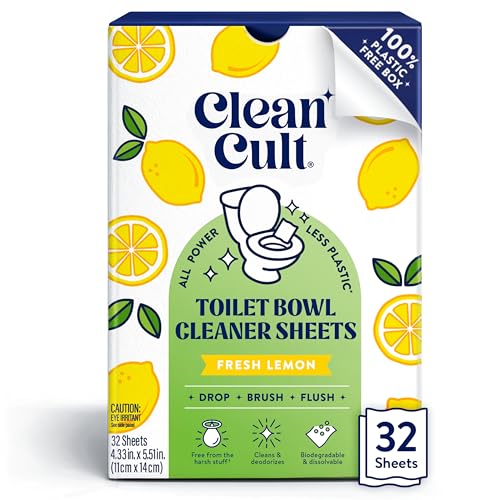 Cleancult Toilet Bowl Cleaner Sheets – Septic Safe, Lemon Scent
