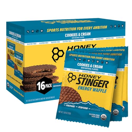 Honey Stinger Gluten-Free Cookies & Cream Energy Waffles, 16-Pack