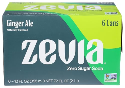Zevia Ginger Ale Diet Soda, 12 oz, 6 Pack