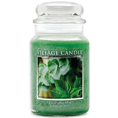 Village Candle Eucalyptus Mint Scented Jar, 21.25 oz