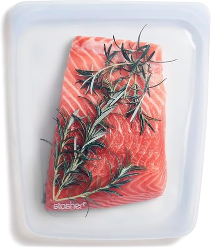 Stasher Silicone Reusable Half Gallon Food Storage Bag, Clear
