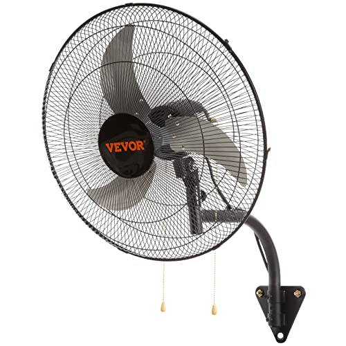 VEVOR 20″ Oscillating Wall Fan, 3-Speed, 4650 CFM, ETL Listed