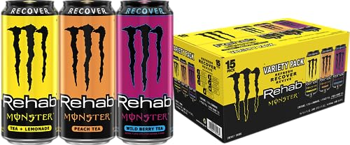 Monster Energy Rehab Tea Variety Pack, 15.5 oz (15 Pack)