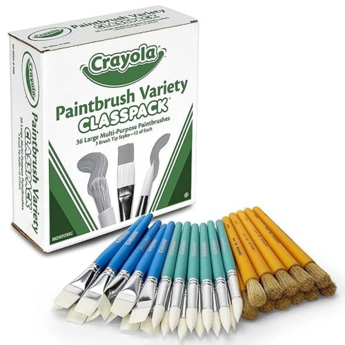 Crayola Classpack: 36 Assorted Large Paint Brushes for Kids