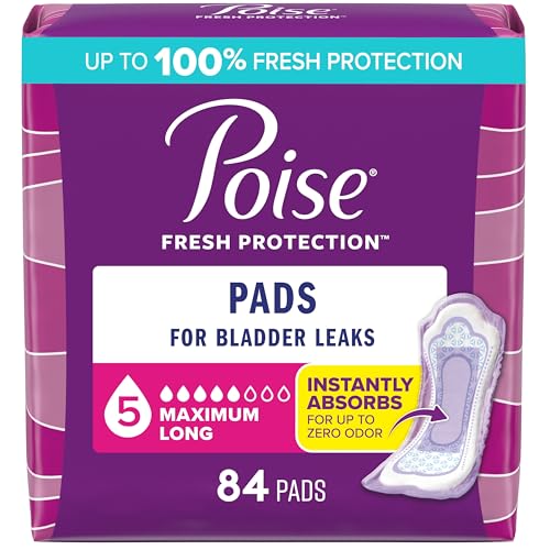 Poise Maximum Absorbency Pads, 5 Drop, 84 Count