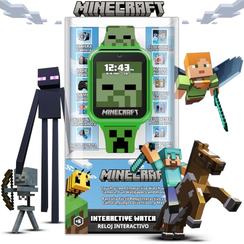 Minecraft Kids Smartwatch – LED Screen, Games, Camera, Alarm, Tracker