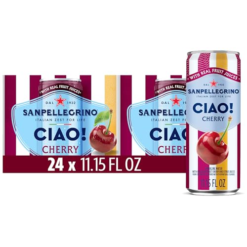 Sanpellegrino Cherry Sparkling Water, Low-Calorie, 24-Pack