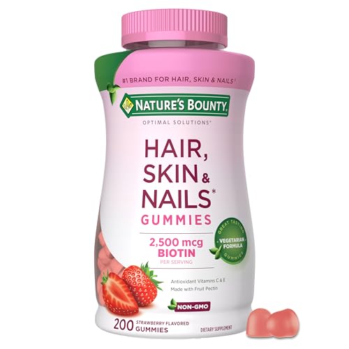 Nature’s Bounty Hair, Skin & Nails Gummies, Strawberry, 200ct
