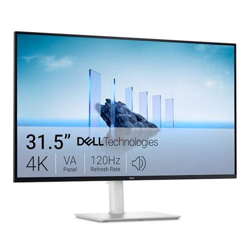 Dell 32″ 4K Monitor, 120Hz, AMD FreeSync, Ash White