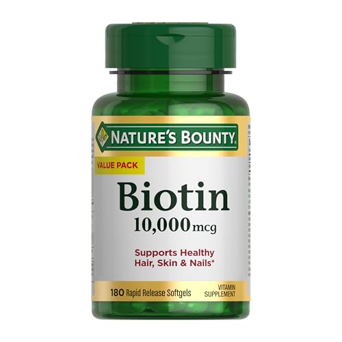 Nature’s Bounty Biotin, 10,000 mcg, 180 Softgels
