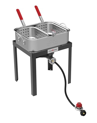 Gas One Double Fryer with 2 Baskets, 18Qt Propane Burner