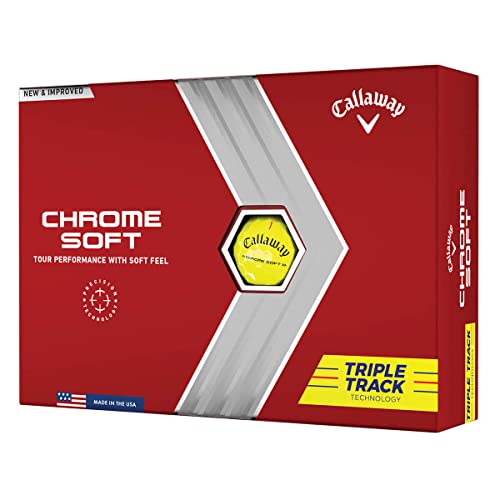 Callaway 2022 Chrome Soft Golf Balls, Triple Track Yellow