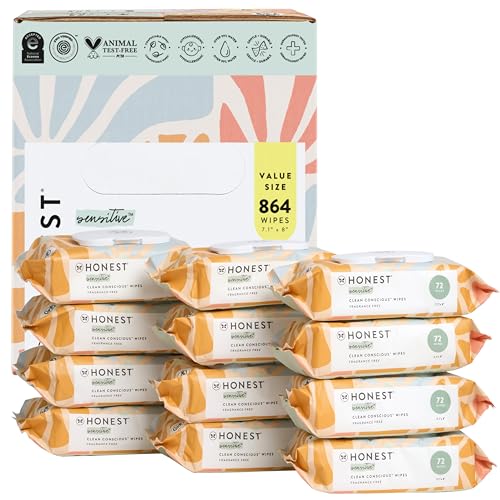 The Honest Company Hypoallergenic Unscented Baby Wipes, 864 Count