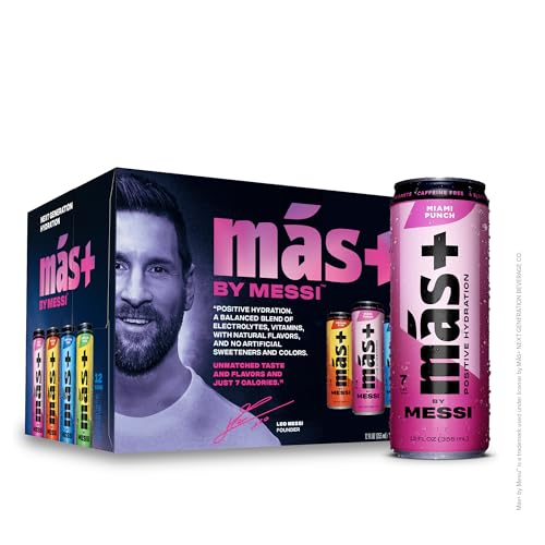 Más+ by Messi Variety Pack: Natural Sports Drink, 12-pack