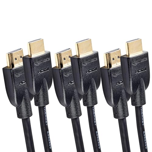 Amazon Basics 10ft HDMI Cable 3-Pack, 4K High-Speed, Black