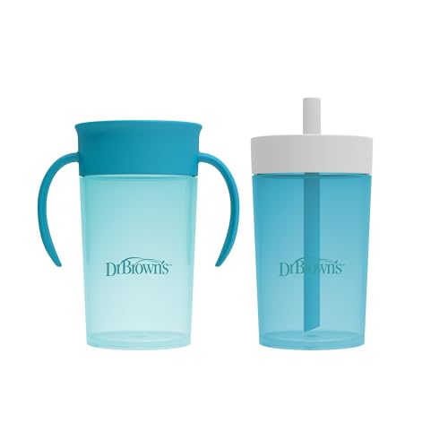 Dr. Brown’s Toddler Training Cup Set, 2-Pack, Ocean Blue