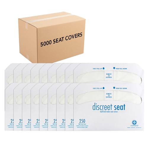 HOSPECO Toilet Seat Covers, Half-Fold, White, 250/Pack, 20 Packs