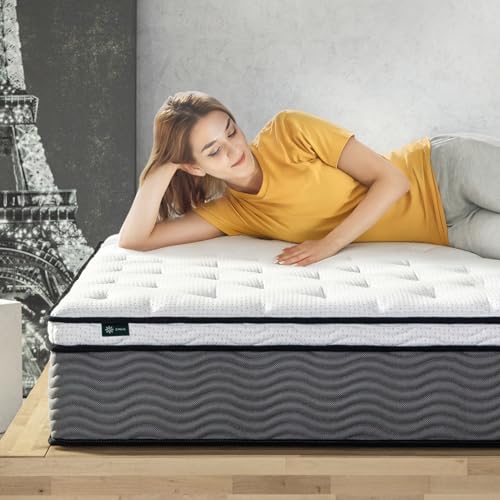ZINUS 12″ Hybrid King Mattress, Medium Feel, Fiberglass-Free