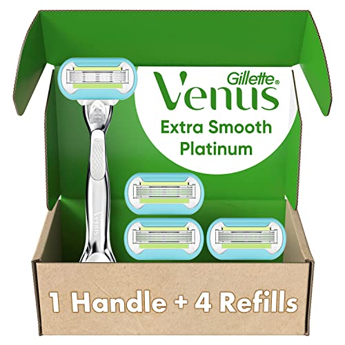 Gillette Venus Platinum Razor with 4 Refills & Pivoting Head
